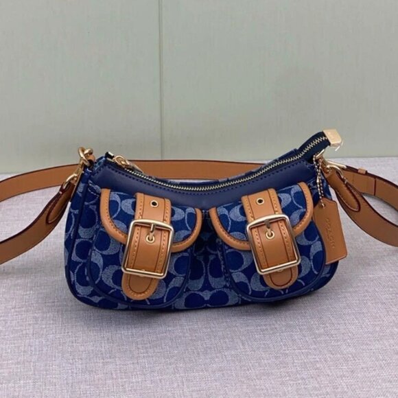 NEW Coach Ashton Baguette Bag In Signature Denim CY700 Limited - Picture 4 of 8